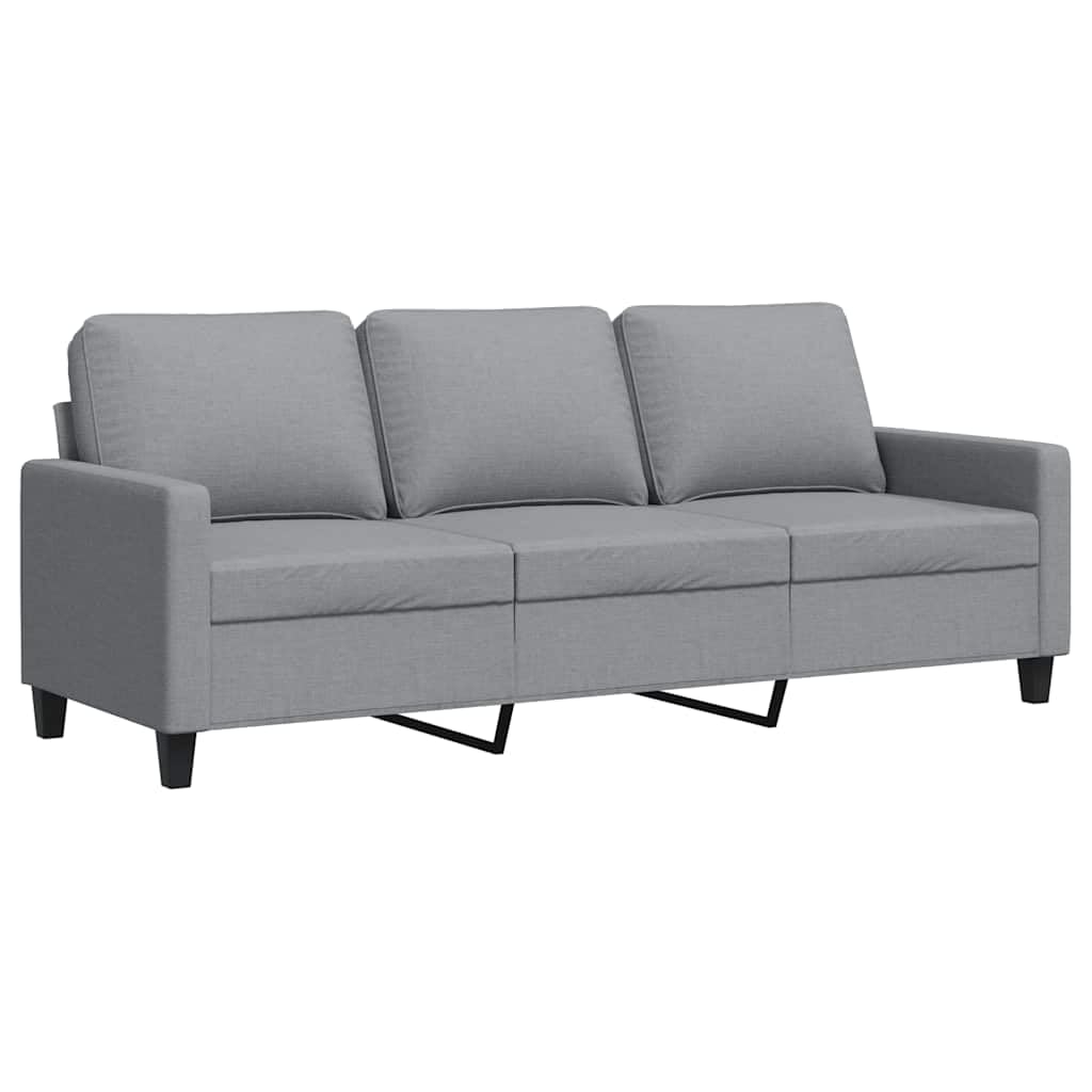 vidaXL Divano a 3 Posti Grigio Chiaro 180 cm in Tessuto