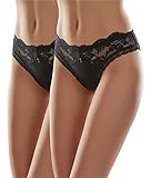 In der EU hergestellt Merry Style Damen Hüftslip MSGAB92 (Schwarz (2Pack), 40 (Herstellergröße: L))