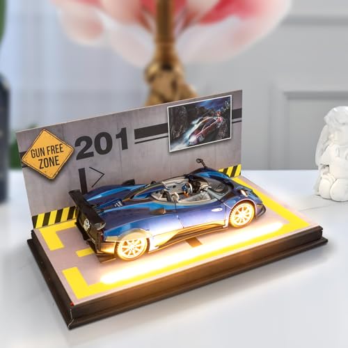 Modelo de coche a escala 1:24 Pagani Zonda HP Barchetta azul miniatura 7