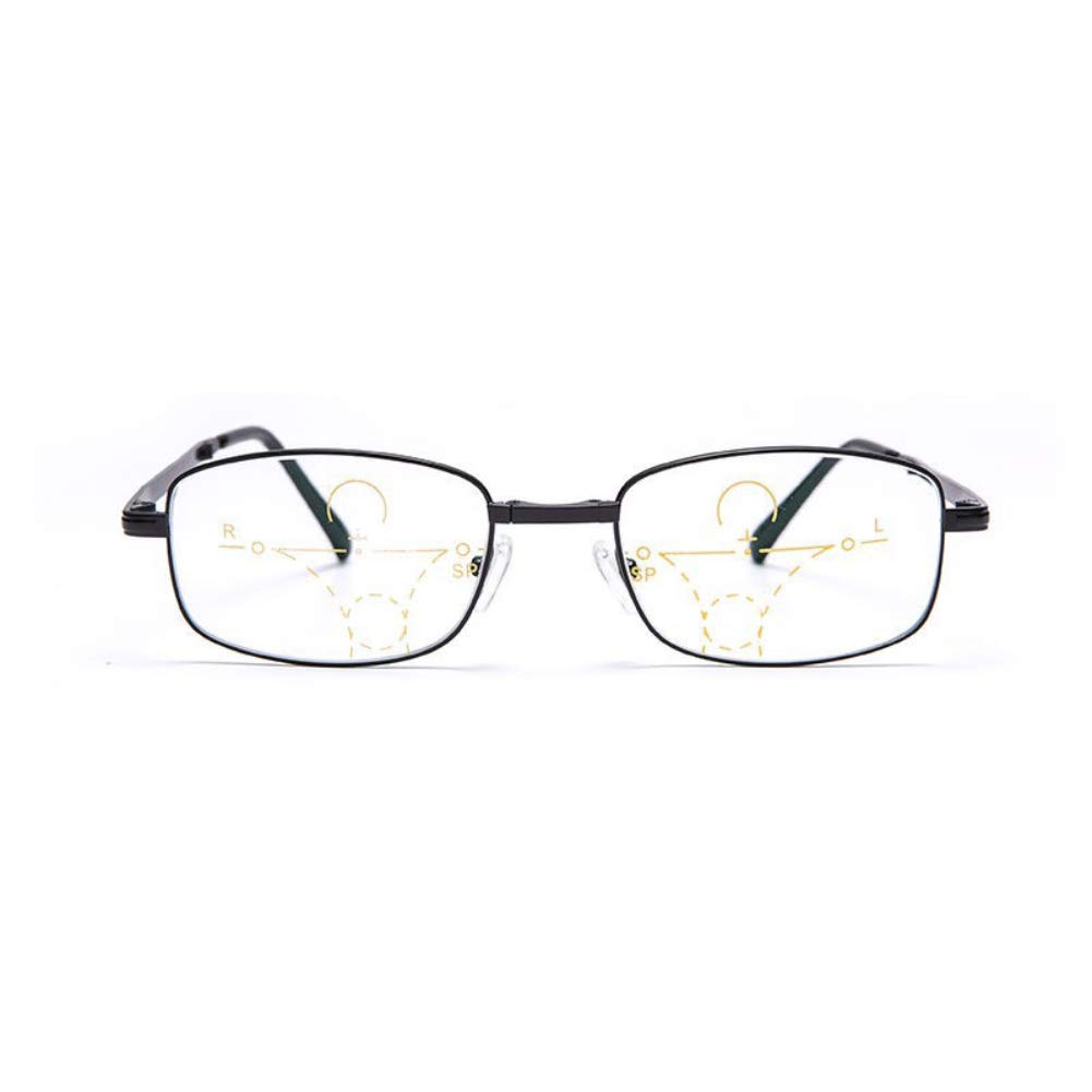 Gafas de Lectura fotocromáticas Plegables, Bloqueo Progresivo de luz Azul Bloqueador de luz de Metal de fotograma Completo para Hombres Mujeres