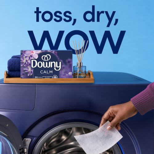 Downy Calm Mega Dryer Sheets, Large Fabric Softener Sheets for Laundry , Static Guard & Softness Boost, Laundry Dryer and Fabric Sheets, 180 Count - image 7