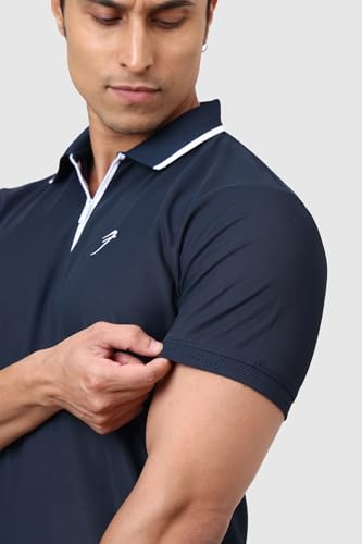 Image of FUAARK Men Stride Slim Fit Polo Tshirt in Premium Pique Fabric