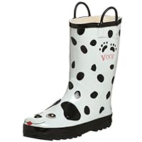 Western Chief Women's Dalmatian Rubber Rain Boot, White, 7 M