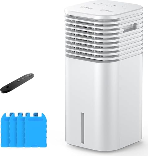 24' Windowless Portable Air Conditioner, 15H Timer & 120°Oscillation, 3-IN-1 Portable AC Unit with Remote, 2-Gal Tank, 3 Modes & 3 Speeds, Ultra-Quiet Ventless Swamp Cooler for Home Office, Snow