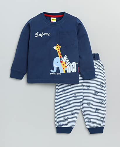 Image of BABA AND BABY Long Sleeves Round Neck T-Shirt and Pant Set for Baby Boys