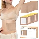 STFOCE 20pcs Castor Oil Pack Wrap, Castor Oil Pack Wrap Organic Cotton, Organic Castor Oil Pack Self-Adhesive, 7.9"x5.5", Anti Leakage, No Wash, Portable (Oil Not Included)(1 Count (Pack of 20))