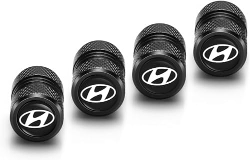 Image of 4 pcs Car Tyre Hy-undai Caps,Universal Fluorescent Tire Hy-undai Caps for Cars with Logo,Attractive Dustproof Leakproof Car Accessories, Universal for Cars (Hy-undai)