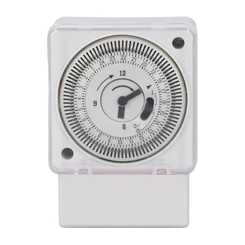 MJINA Temporizador mecánico AC220V Temporizador analógico 24 Horas 15 Minutos Interruptor Temporizador de riel DIN for lámparas Calentadores de Agua Instrumentos de riego