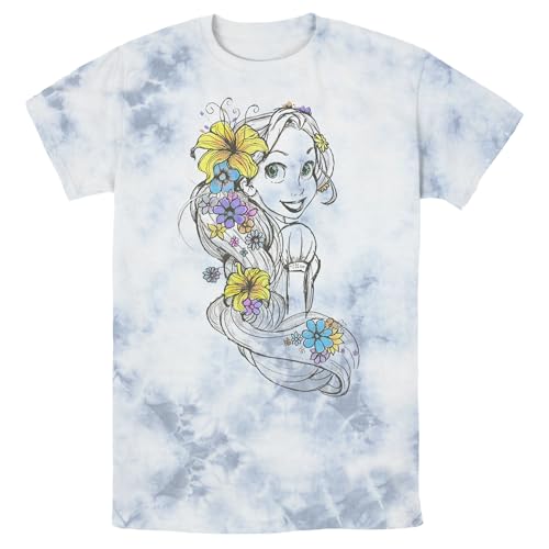 T-shirt Tangled Raiponce fleurs homme coton haut graphique imprimé