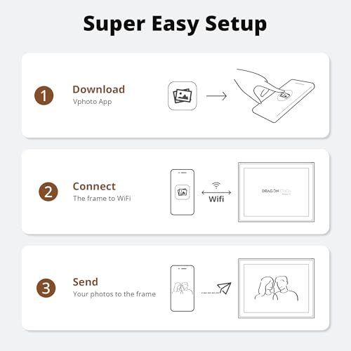 Image of Dragon Touch Digital Picture Frame - 19 Inch WiFi Large Digital Photo Frame with 64GB Storage, FHD Screen, Easy Setup to Share Photos or Videos Remotely via Vphoto App from Anywhere(Not Touchscreen)