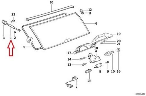 BMW OEM Rear Window Glass Lid Shock - Hatch Glass Lid E34 525i 530i