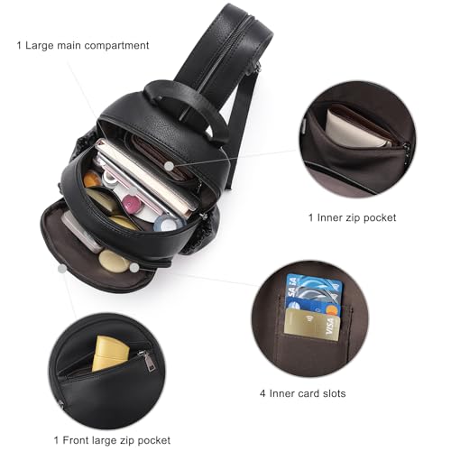 Image of CLUCI Sling Bag for Women Leather Women's Backpack Small Convertible Backpack Purse Crossbody Bag for Travel