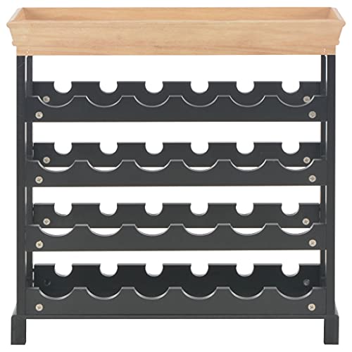 Soporte para botellas de vino 24 botellas MDF negro 27.6in miniatura 4