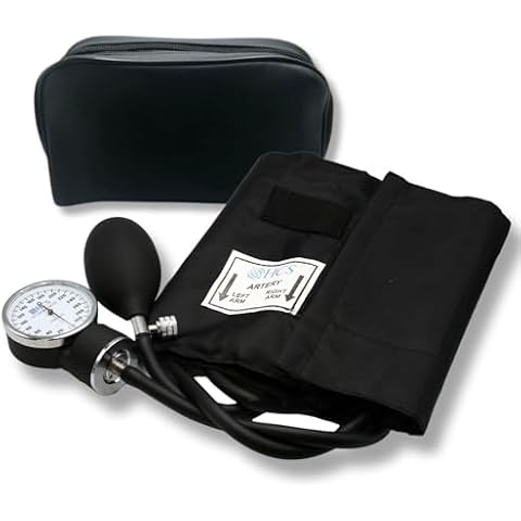HCS Extra Large Blood Pressure Cuff Manual - Aneroid Sphygmomanometer, X Large Adult - Medical, Home, Elderly Care - BP Cuff Manual - XL Blood Pressure Cuff Arm Monitor w/Carrying Case Cover