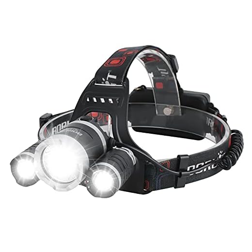 Rechargeable flashlight led headlamp, Boruit RJ-3000 headlamp 4 modes 5000 high lumens water resist Led headlight for camping hiking