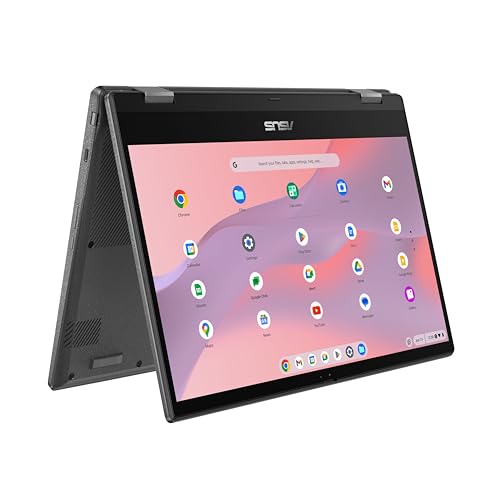 ASUS Chromebook Flip CM1 Laptop | 14" Ful-HD 16:9 IPS Touch Display | MediaTek Kompanio 510 | 8 GB RAM | 128 GB eMMC | ARM G52 MC2 | ChromeOS | QWERTZ Tastatur | Gravity Grey