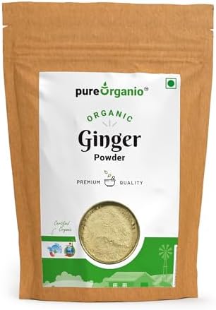 Pure Organio Ginger Powder Organic Dry Ginger Powder Saunth Ground Sonth Hand Pounded For Cooking Baking & Tea - Vegetable Masala - 600 Gm