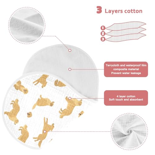 vvfelixl Baby Burp Cloths Golden Retriever Dogs Baby Newborn Cotton Burping Cloths Set Baby Washcloths 4 Pack3