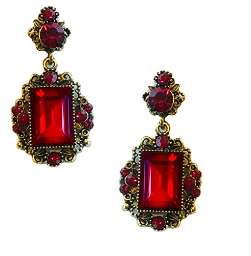 LARGE Art Deco Antique Vintage Retro Victorian Style Ruby Red