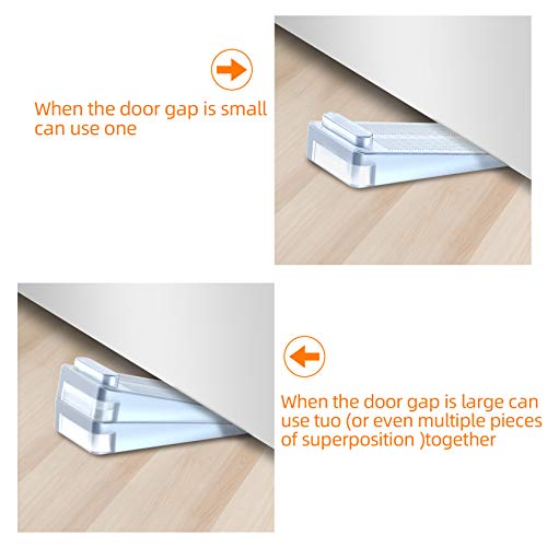 Türstopper, Yosemy 4 Stück Gummi Türkeil Rutschfest Höhenverstellbar Fensterstopper Keil, Ungiftig Kein Unangenehmer Geruch,Verwendet auf Badezimmer, Balkontür, Kinderzimmer(Transparent)