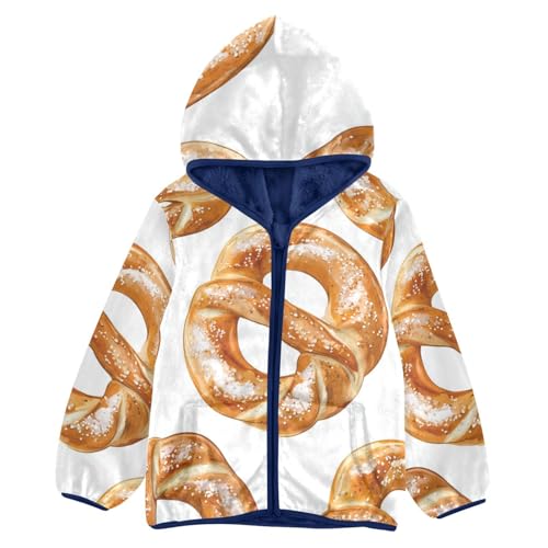 Bavarian Pretzel Girls Fleece Jacket Girls Fall Jacket Girls Zip Up Hoodie Girls Sherpa Jacket 2-10T