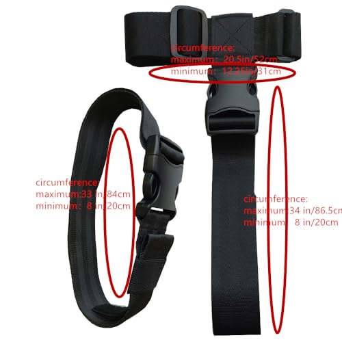 Image of Luggage Connector Straps for Connecting Your Luggage Together，T-Type and Normal Luggage Connector Straps Heavy Duty Adjustable Travel Accessories(2 PcsBlack)