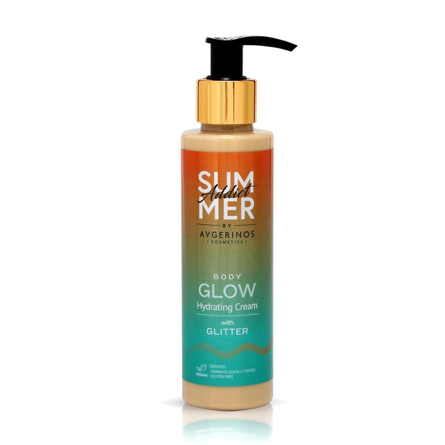 Avgerinos Cosmetics Summer Addict Body Glow Loción con purpurina, 150 ml