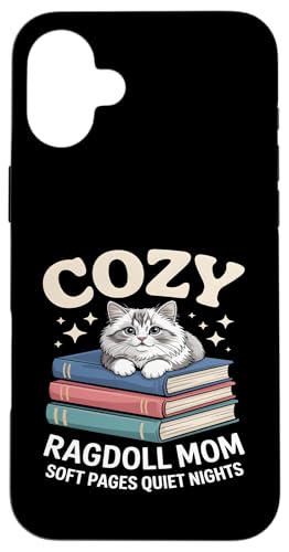Cozy Book Lover Ragdoll Mom �\�t�g�y�[�W �Â��Ȗ� �X�}�z�P�[�X iPhone 16 Plus �p