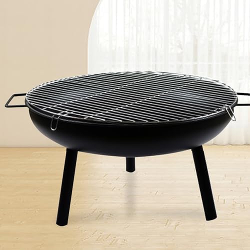 23" Metal Outdoor Fire Pit Table with Removable Legs - Perfect for Backyard Bonfire & Patio Picnics - Durable, Portable Firepit for Outdoor Heating & Gatherings