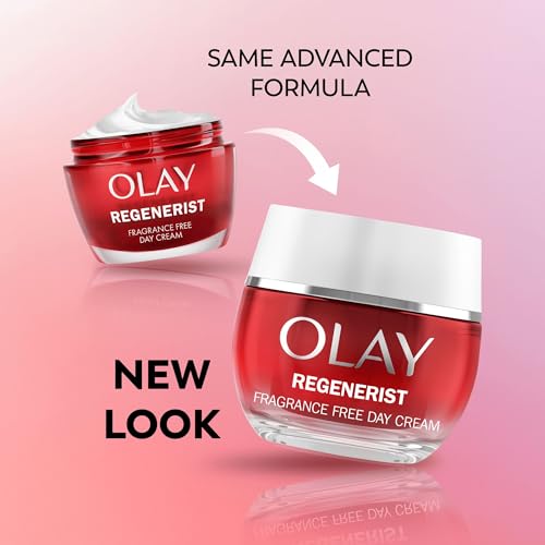 Olay Regenerist Day Face Cream, Anti-Wrinkle + Active Firming Skincare Moisturiser, Anti-Ageing Niacinamide and Peptides, Renews, Firms and Hydrates, Non-greasy, Fragrance Free 50ml - Image 3