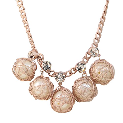 Ficccy Pink Bird Nest Ball Elegant Original Ecology Wedding Accessories Necklace