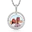 0975 Silver round pendant with rope chain