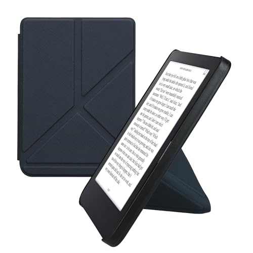 kwmobile Hülle kompatibel mit Kobo Clara 2E / Tolino Shine 4 Hülle - Kunstleder Case - eReader Schutzhülle - Cover Dunkelblau