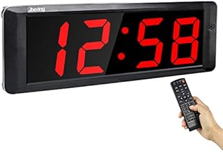 Jhering 4" LED Interval Timer, Count Down/Up Clock, Stopwatch, Gym Timer with Remote, Workout Timer for Home Garage Gym Fitness, Tabata MMA EMOM