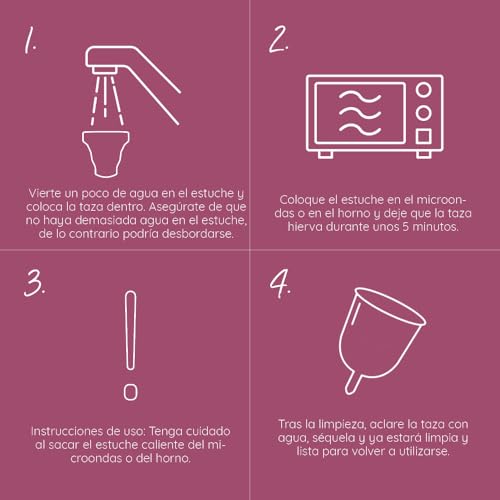 MYLILY® Copas menstruales Case | Esterilizador copa menstrual microondas | Plegable | Esterilizador para almacenamiento y limpieza | 200 ml de capacidad (Berry) - imagen 4