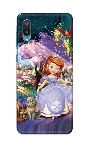 Image of PRINTFIDAA Cartoon Little Girl with Crown and Pet Animals Printed Designer Hard Case for Samsung Galaxy M02, Samsung A02 Back Cover -(e) RPM1008