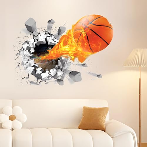 STNRST 3D Basketball Wall Stickers 19.7x27.5 in
