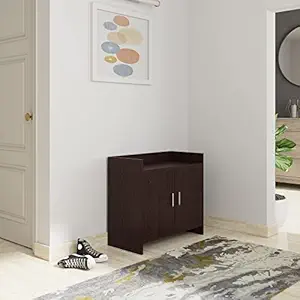 Amazon Brand - Solimo Imlet Engineered Wood 2 Door Shoe Rack with 4 Shelves (Wenge Finish)