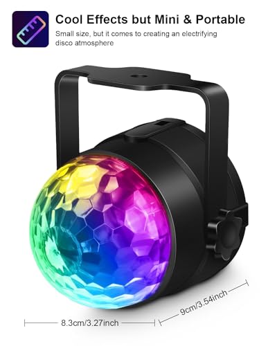 Image of Disco Ball,Disco Lights Party Light Sound Activated Party Lights W / Remote Control,7 Color Modes Strobe Light For Home Birthday(Dj Party Light)-Plastic,Corded Electric,Led,Black