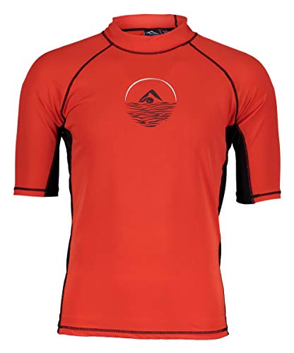 Kanu Surf Men's Fiji UPF 50+ Short Sleeve Sun Protective Rashguard Swim Shirt