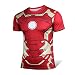 Męskie Koszulki Kompresyjne Superhero Pół Rękawa Iron Man Warstwa Podstawowa Siłownia Sport Szybkoschnące Ubrania Z Krótkim Rękawem Trening Biegania Termiczna,Red-S (155~165CM)