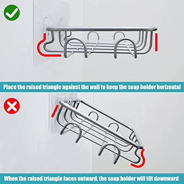 Organizador de ducha, organizador de ducha adhesivo, paquete de 3 (plata-3 unidades)