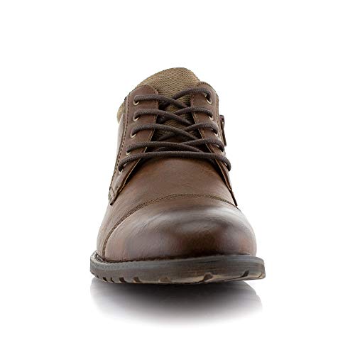 Image of Polar Fox Men's Casual Cap-Toe Ankle Boot Collection | Lace-Up Work, Combat, and Chukka Styles