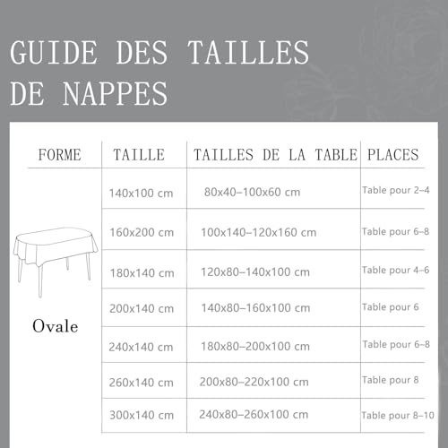 Nappes Polyester Style Encre Forêt de Bambou Nappe Imperméable Table Ovale
