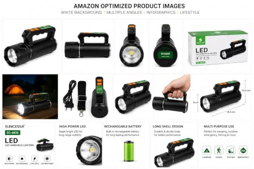 Image of PARABRAHMA M995 (Rechargeable LED SEARCHLIGHT) Multifunctional Zoomable 5 Modes,400W,1200mAh 12 hrs Torch Emergency Light (Black) (SC-8830)