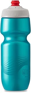 Polar Bottle Breakaway Wave Lightweight Bike Water Bottle - BPA-Free, Cycling & Sports Squeeze Bottle (Teal & Silver, 24 oz)