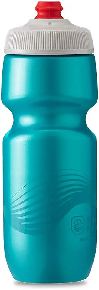 Polar Bottle Garrafa de água leve para bicicleta Breakaway Wave – livre de BPA, garrafa de compressão para ciclismo e esportes (azul-petróleo e prata, 700 ml)