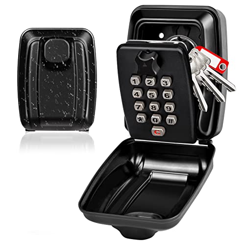 Huanlang Key Lock Box Wall Mount 12-Digit Combination Lock Box Outdoor Spare Key Hider Waterproof Security Lockbox Large Capacity Key Storage Box For Realtors Home Airbnb Garage Office #TOP24