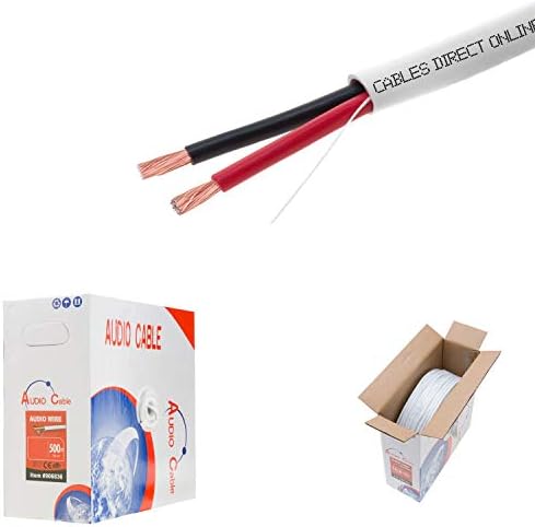 500ft 16AWG 2 Conductors (16/2) CL2 Rated Loud Speaker Cable Wire, Pull Box (for in-Wall Installation) (16AWG / 2 Conductors, 500ft)