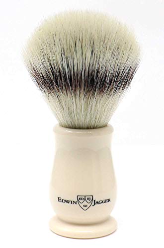 Edwin Jagger Chatsworth Imitation Ivory Synthetic Silver Tip Shaving Brush